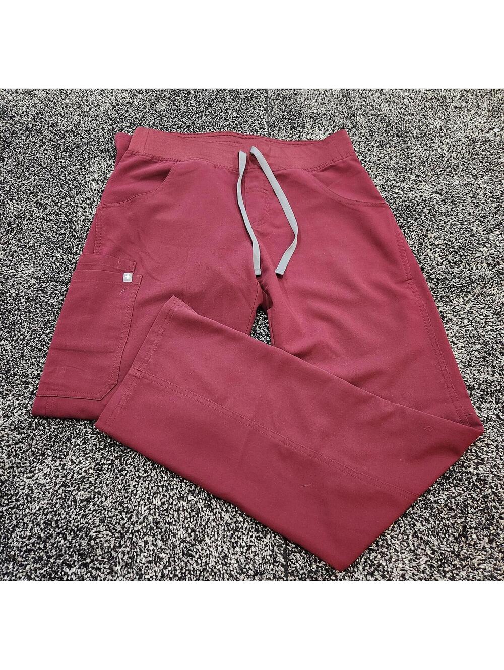 New FIGS Technical Collection Kade Cargo Scrub Pants Women’s Burgandy Size Small